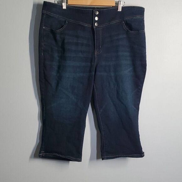 Lane Bryant jeans women's size 22 blue high rise jegging crop high-rise - Picture 1 of 12